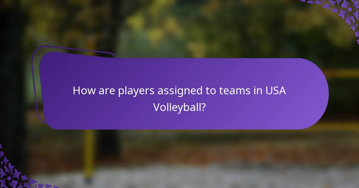 How are players assigned to teams in USA Volleyball?