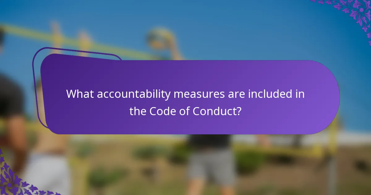 What accountability measures are included in the Code of Conduct?