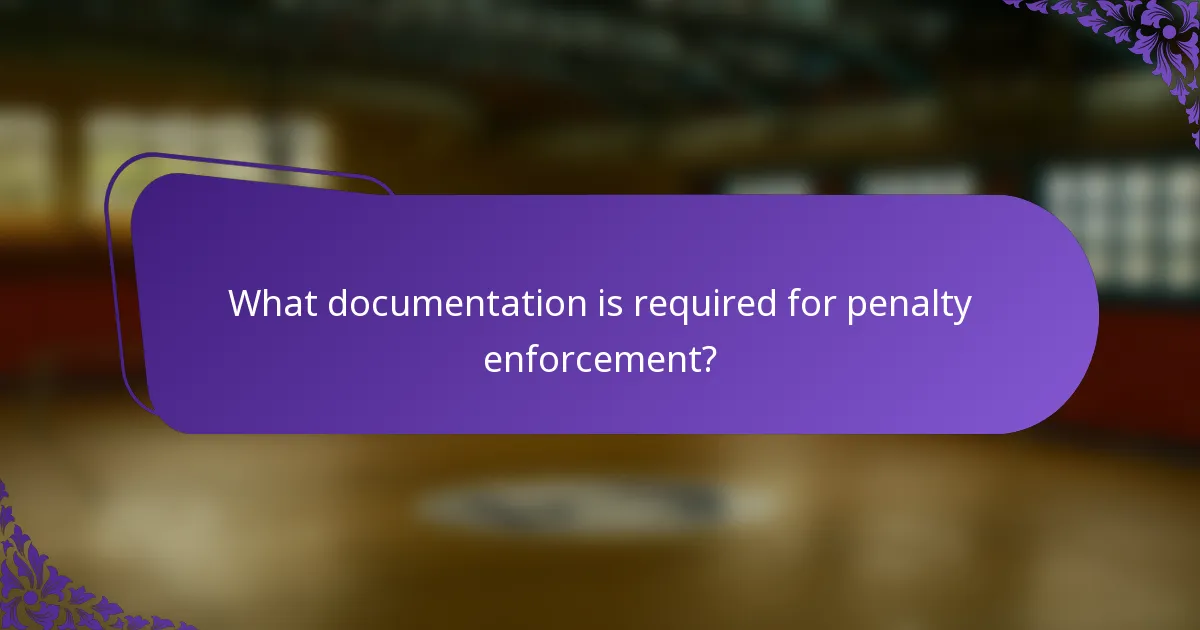 What documentation is required for penalty enforcement?